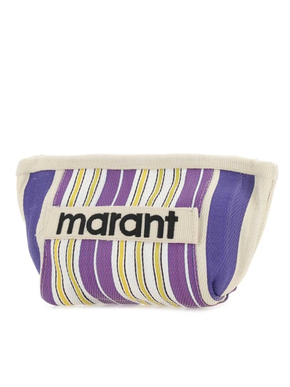 Isabel Marant Logo Patch Striped Clutch Bag / Zip Pouch – Purple Multi